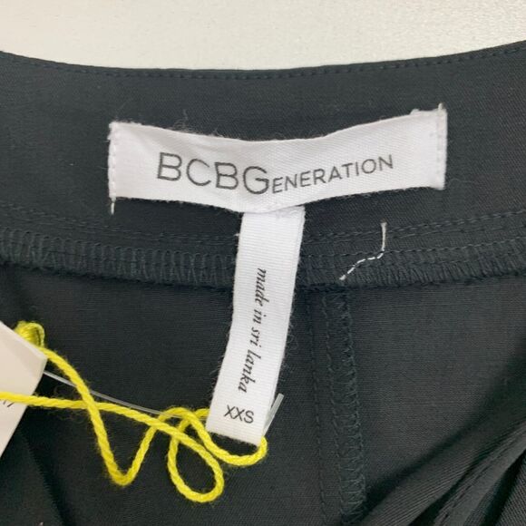 BCBGeneration Shift Mini Shirt Dress Womens XXS 2XS Black Lace Up Pockets - Picture 12 of 16